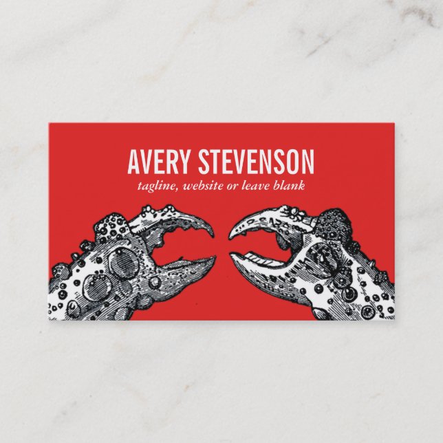 Tarjeta De Visita Crusty Crab Marine Biology Nautical (Anverso)