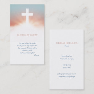 Tarjeta De Visita Cruz Blanca Cristiana