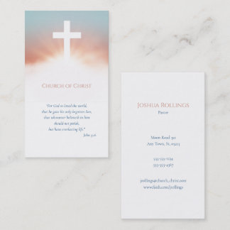 Tarjeta De Visita Cruz Blanca Cristiana
