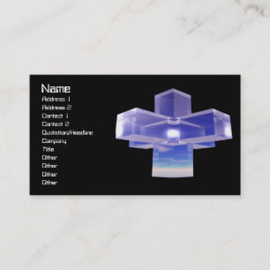 Tarjeta De Visita Cruz cristalina azul