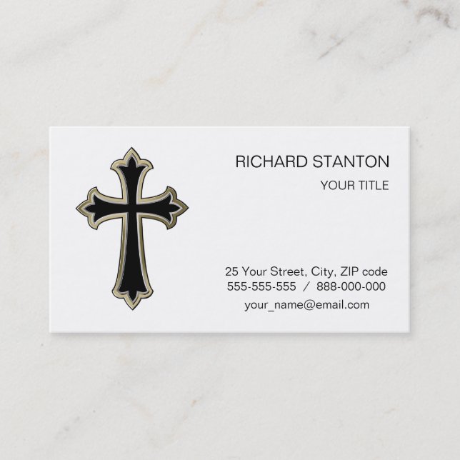 Tarjeta De Visita Cruz cristiana (Anverso)