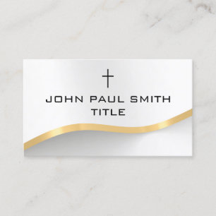 Tarjeta De Visita Cruz Cristiana de Oro y Plata Moderna y Elegante