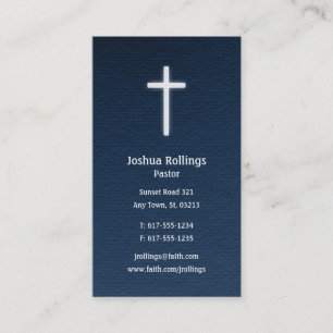 Tarjeta De Visita Cruz cristiana del pastor el  