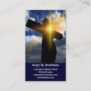 Tarjeta De Visita Cruz cristiana en el servicio de la salida del sol