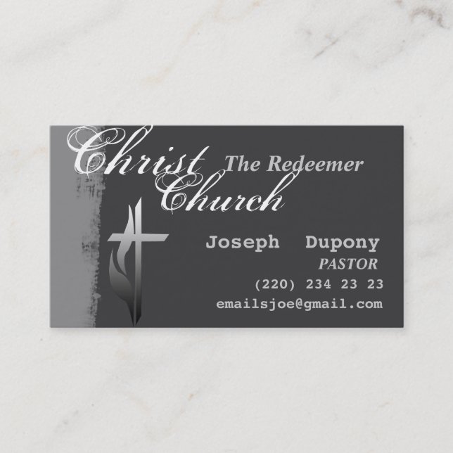 Tarjeta De Visita Cruz cristiana religiosa de Pascua con la llama (Anverso)