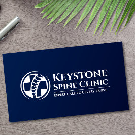 Tarjeta De Visita Cruz de columna vertebral y médica - azul