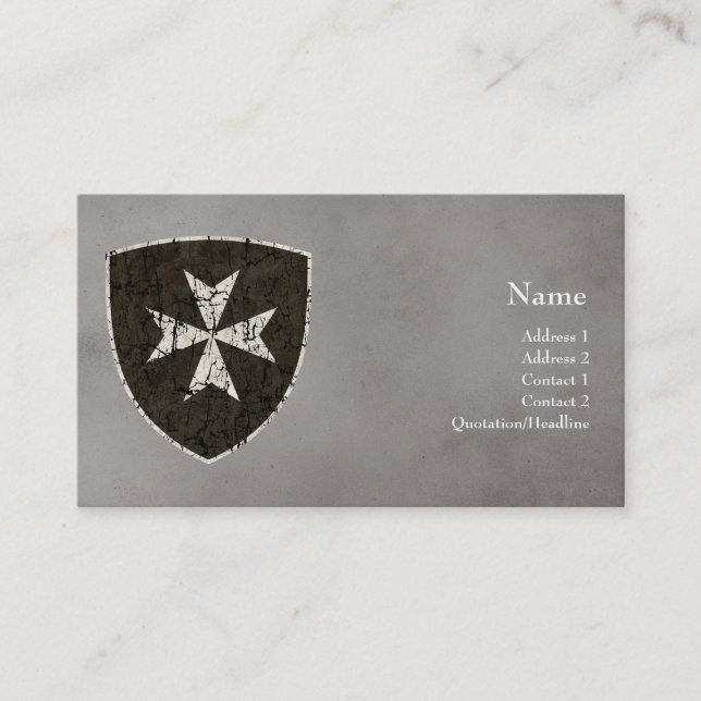 Tarjeta De Visita Cruz de Hospitaller de los caballeros, apenada (Anverso)