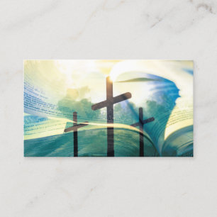 Tarjeta De Visita Cruz de la Biblia Cristiana Inspiradora Religiosa