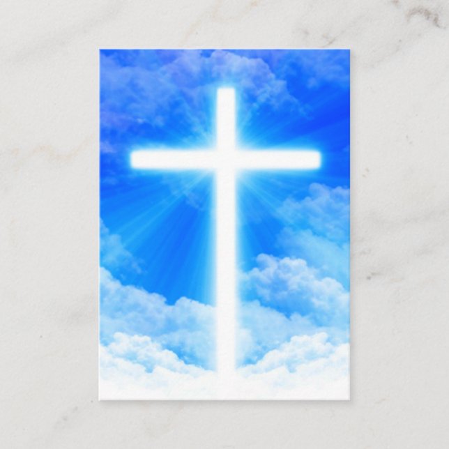Tarjeta De Visita Cruz de la Luz Jesucristo Personalizable Cristiano (Anverso)