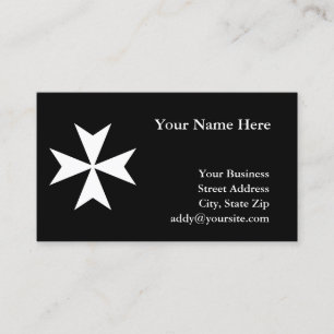 Tarjeta De Visita Cruz de Malta blanca