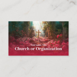 Tarjeta De Visita Cruz De San Religioso En Alfombra De Rosa Rosa Ros