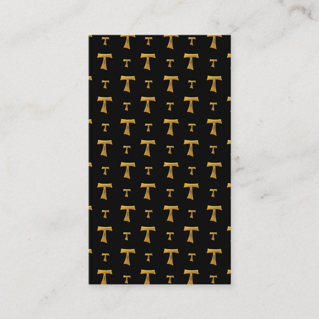 Tarjeta De Visita Cruz de Tau de oro del franciscano (Anverso)