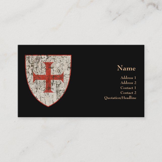Tarjeta De Visita Cruz de Templar, apenada (Anverso)