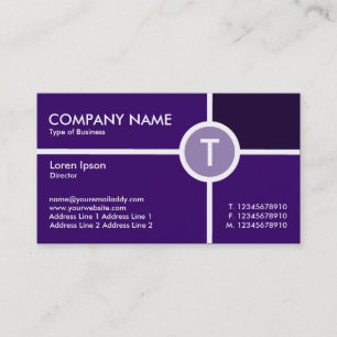 Tarjeta De Visita Cruz del Círculo Monograma - Tonos de Violeta Oscu