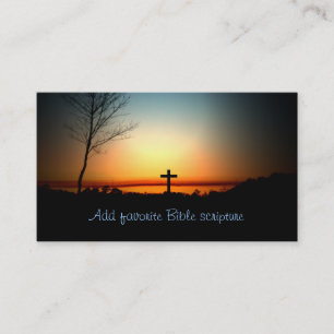 Tarjeta De Visita Cruz del cristiano de la puesta del sol