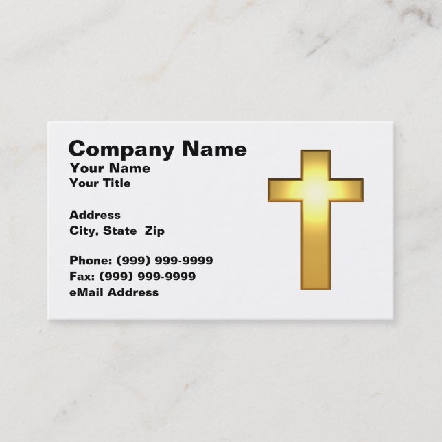 Tarjeta De Visita cruz del oro 3D (Anverso)