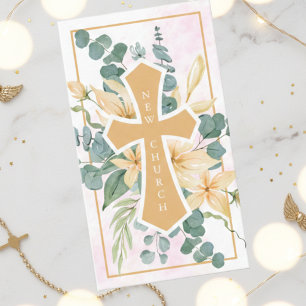 Tarjeta De Visita Cruz floral de iglesia