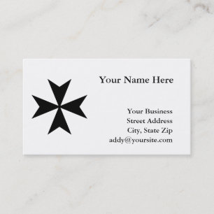 Tarjeta De Visita Cruz maltesa negra