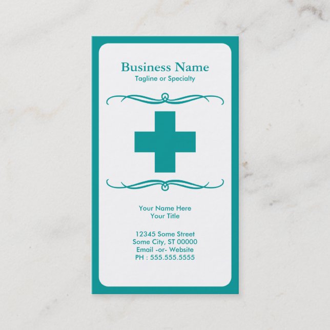 Tarjeta De Visita cruz médica de la MOD (Anverso)