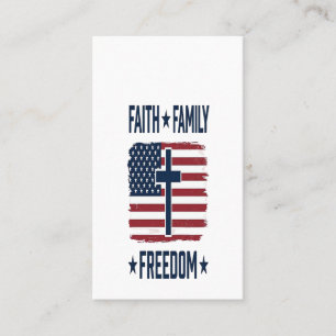 Tarjeta De Visita Cruz Patriótica Libertad Familia Fe Vect Bandera d