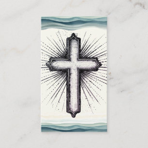 Tarjeta De Visita Cruz Religiosa Biblia Inspiradora Cristiana