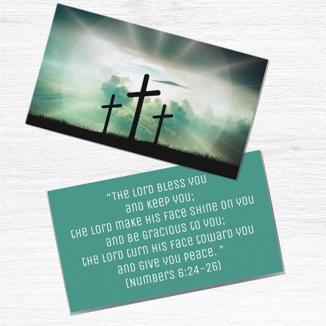 Tarjeta De Visita Cruz religiosa de la Biblia Inspiradora Cristiana (Christian Inspirational Bible Religious Cross Business Card)