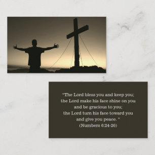 Tarjeta De Visita Cruz religiosa de la Biblia Inspiradora Cristiana