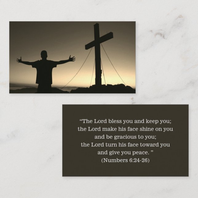 Tarjeta De Visita Cruz religiosa de la Biblia Inspiradora Cristiana (Anverso / Reverso)