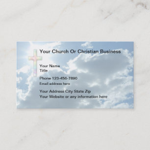 Tarjeta De Visita Cruz y cielo temáticos cristianos