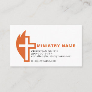 Tarjeta De Visita Cruz y Llama Cristiana