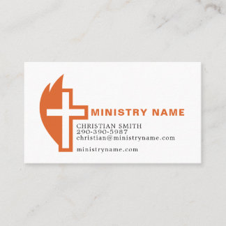 Tarjeta De Visita Cruz y Llama Cristiana