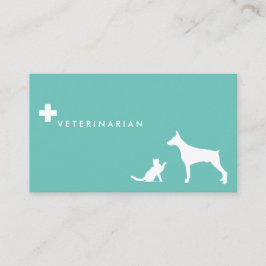 Tarjeta de visita cruzada veterinaria del ı