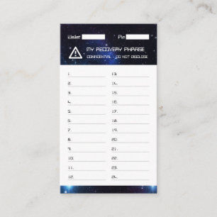 Tarjeta De Visita Crypto Wallet Space Recovery Seed Phrase 24