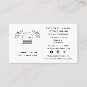 Tarjeta De Visita Crystal Ball Fortune Teller Psíquico Clairvoyant