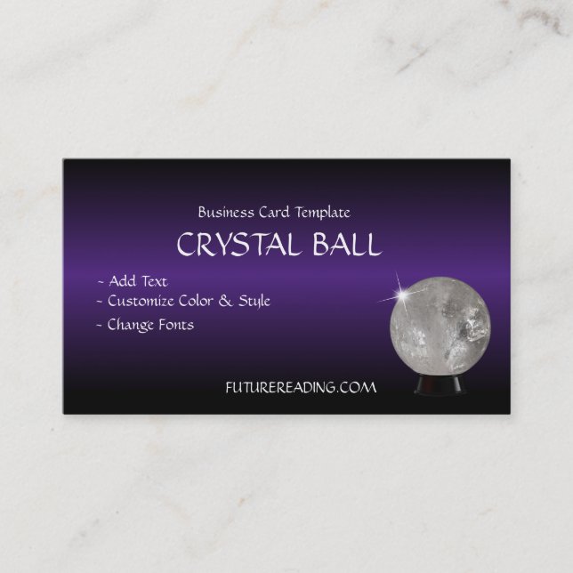 Tarjeta De Visita Crystal Ball Lecturas psíquicas (Anverso)