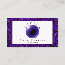 Tarjeta De Visita Crystal Ball púrpura y Amethyst Fortune Teling