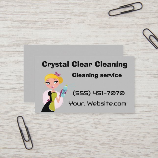 Tarjeta De Visita Crystal clear cleaning  (Anverso/Reverso In Situ)