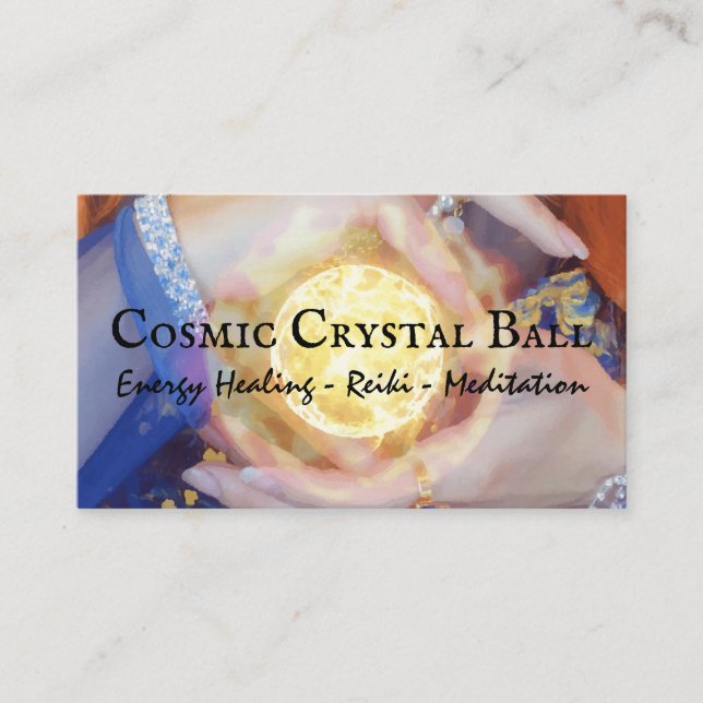 Tarjeta De Visita Crystal Energy Healing Reiki Magic Sun Ball (Anverso)