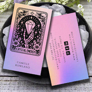 Tarjeta De Visita Crystal Healer holográfico