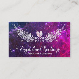 Tarjeta De Visita *~* Crystal Heart Angel Wings Estrellas Cósmicas