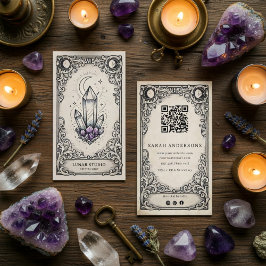 Tarjeta De Visita Crystal Shop Business Card | Vintage Celestial 