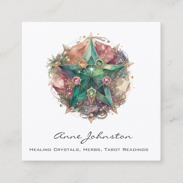 Tarjeta de visita Crystal Star Square (Anverso)