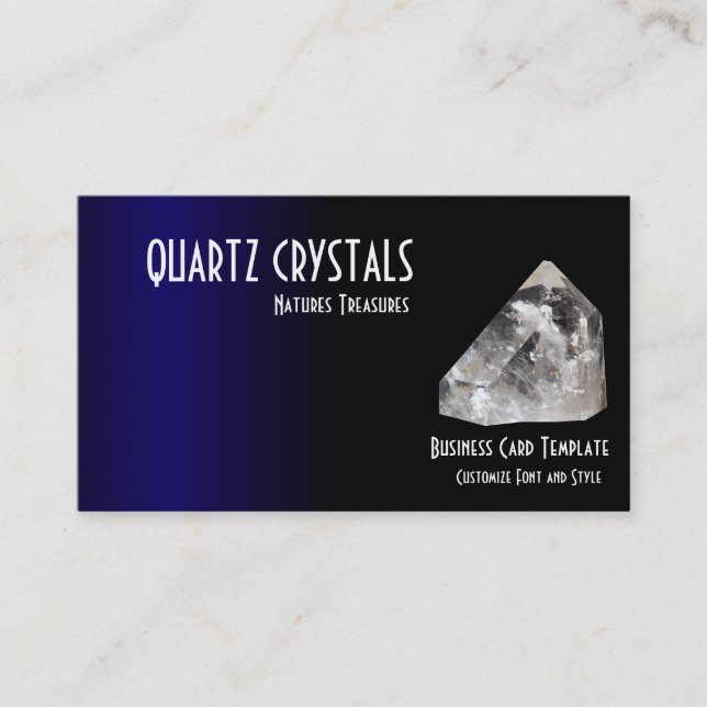 Tarjeta De Visita Crystals de curación azul Quartz (Anverso)