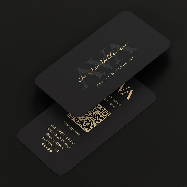 Tarjeta De Visita Cuaderno de escritura negro profesional moderno mi (Minimalist Modern Professional Black Script QR Business Card
)