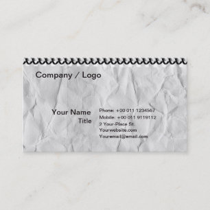 Tarjeta De Visita cuaderno de papel viejo con espiral