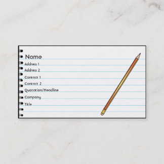 Tarjeta De Visita Cuaderno - negocio