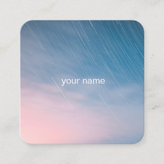 TARJETA DE VISITA CUADRADA 明け方の空と流星 シンプルな名刺・ビジネスカード・ショップカード
