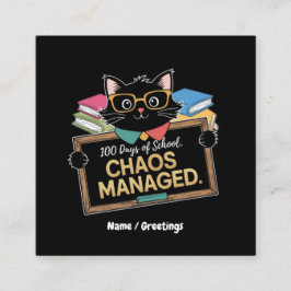 Tarjeta De Visita Cuadrada 100 días de escuela cómo sobrevivió este divertido