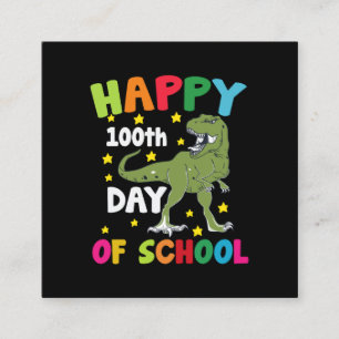Tarjeta De Visita Cuadrada 100 días de escuela Trex 100º día de escuela 