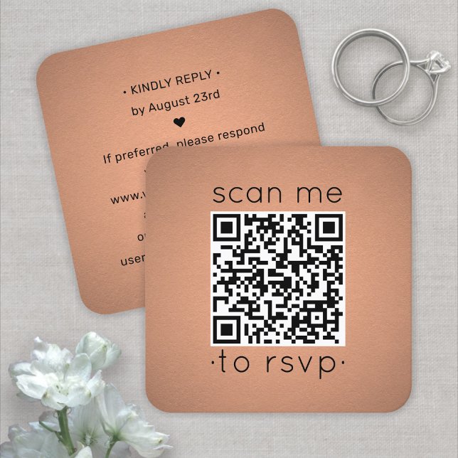 Tarjeta De Visita Cuadrada 100 Paquete Código QR RSVP Relieve metalizado de c (Subido por el creador)